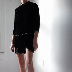 Black Velvet Studded Mini-Dress Madison Harding